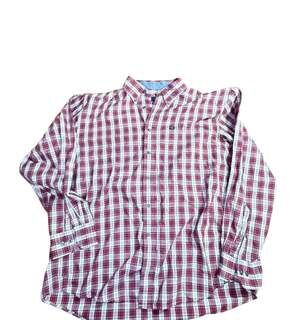 IZOD Jeans Men’s Plaid Button Down Shirt XL 100% Cotton Long Sleeve